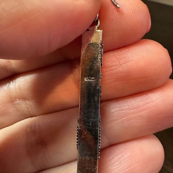 Beautiful green quartz and sterling silver dangle earrings! - Picture 7 of 10